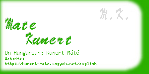 mate kunert business card