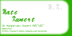 mate kunert business card